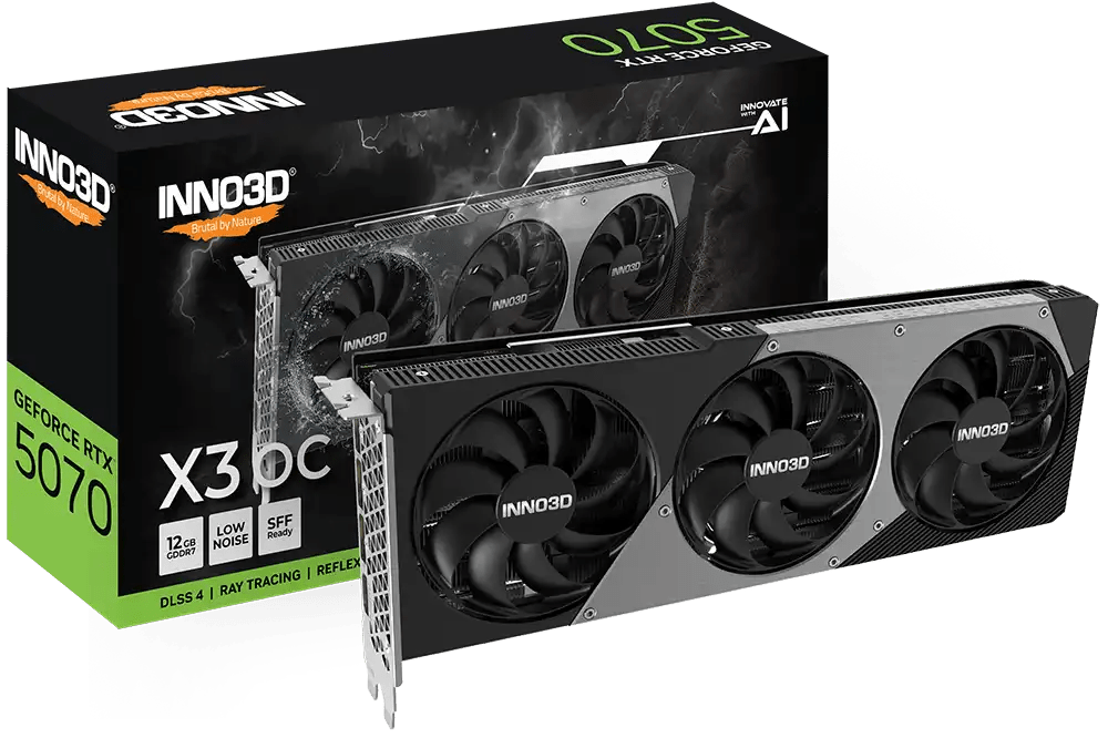 INNO3D GeForce RTX 5070 X3 OC Graphic Card | N50703 - 12D7X - 195064L - Vektra Computers LLC INNO3D GeForce RTX 5070 X3 OC Graphic Card | N50703 - 12D7X - 195064L - Vektra Computers LLC